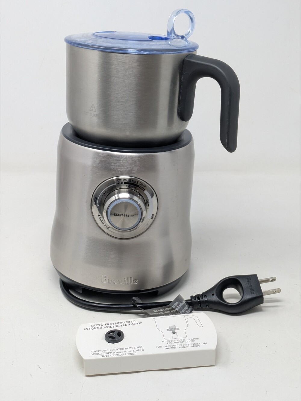 Breville Milk Cafe Electric Milk Frother BMF600XL Silver Stainless Steel